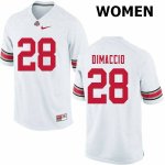 NCAA Ohio State Buckeyes Women's #28 Dominic DiMaccio White Nike Football College Jersey HYP5545VN